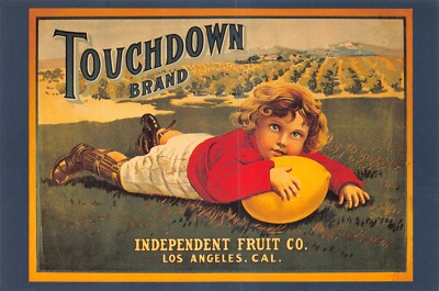 FRISCHE AUSDRÜCKE U S A POSTER REPRO POSTKARTE TOUCHDOWN 1900 UNBENUTZT SEHR GUTER NEUWERTIG