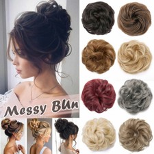 ELASTIC BAND MESSY BUN 100 Real as Human Hair Extensions Scrunchie Updo Piece H