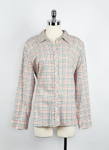 Tablbots Multicolor Check Pattern Button Front Shirt Womens's Size XL - Foto 1 di 6