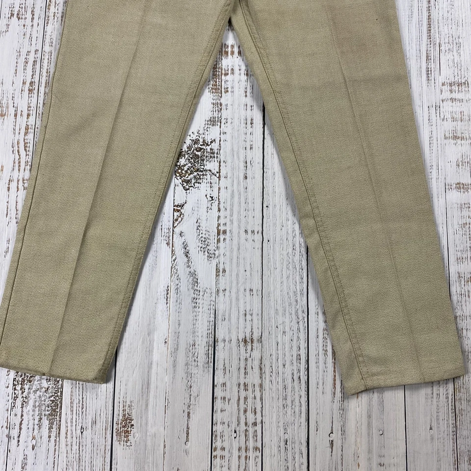 RARE 60S LEVIS BIG E STA-PREST JEANS BEIGE TAN TEXTURED TWILL PANTS SLACKS 34X29 - Image 4 of 4