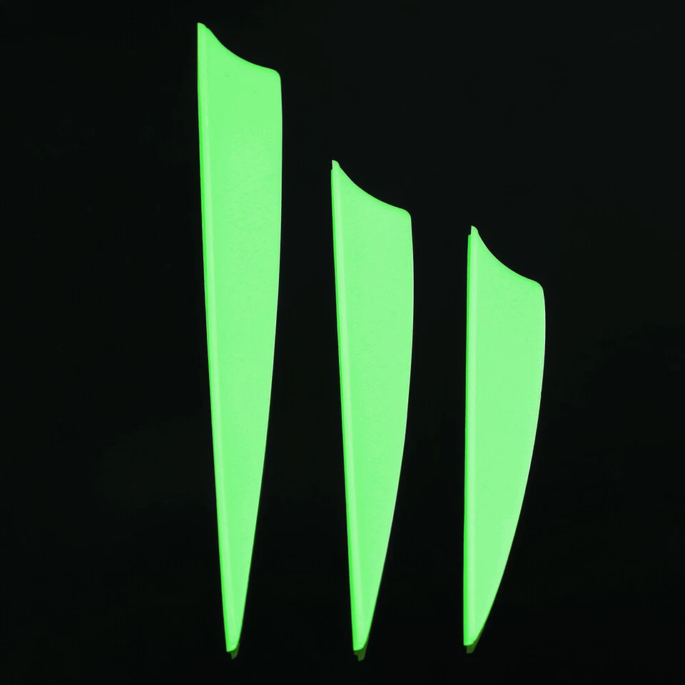 50X Archery Arrow Vanes 1.75" 2" 2.5" 3" 4"Glow in Dark Rubber Feather Shaft DIY - Image 3 of 4