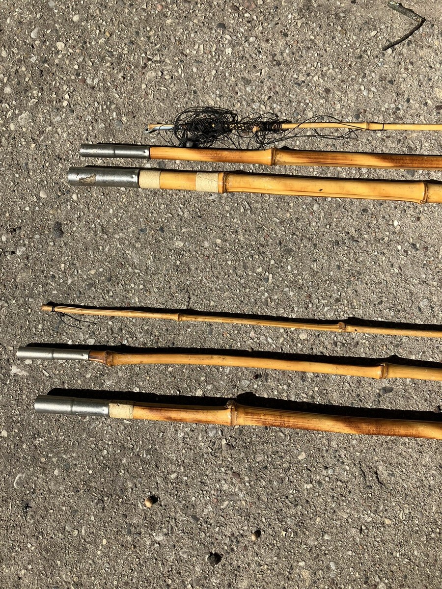 LOT OF 2 VINTAGE BAMBOO FISHING POLES - FLY FISHING - 136 LOT OF 2 VINTAGE BAMBOO FISHING POLES - FLY FISHING - 136