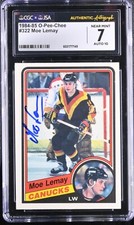 Moe Lemay 1984-85 O-Pee-Chee Rookie Card #322 OPC Canucks CGC 7 JSA 10 Auto
