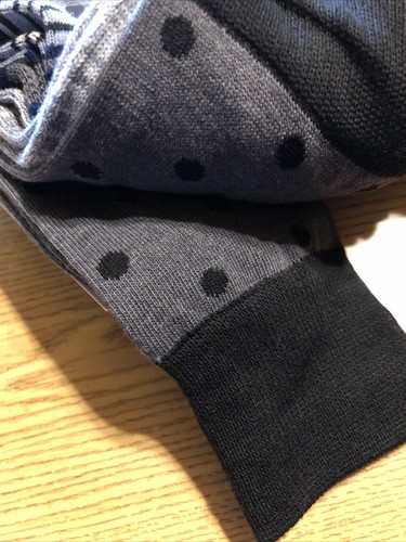 Haggar 3 Pk 6-12 Crew Socks Blue/Gray/Black Retail $18 (S-blk-51-10) - Picture 6 of 7