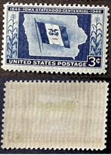 USA 1946 3c Iowa Statehood Corn Flag Sc-942 Dark blue MLH OG #W38 - US Seller