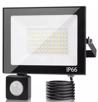 DENOTIP Foco exterior LED inundador faros 10W 20W 30W 50W 100W con detector de movimiento