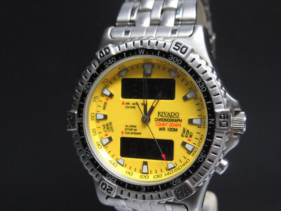 N264  ''RIVADO Count Down Chronograph'' Men's Watch Quartz 39mm Dual Time  