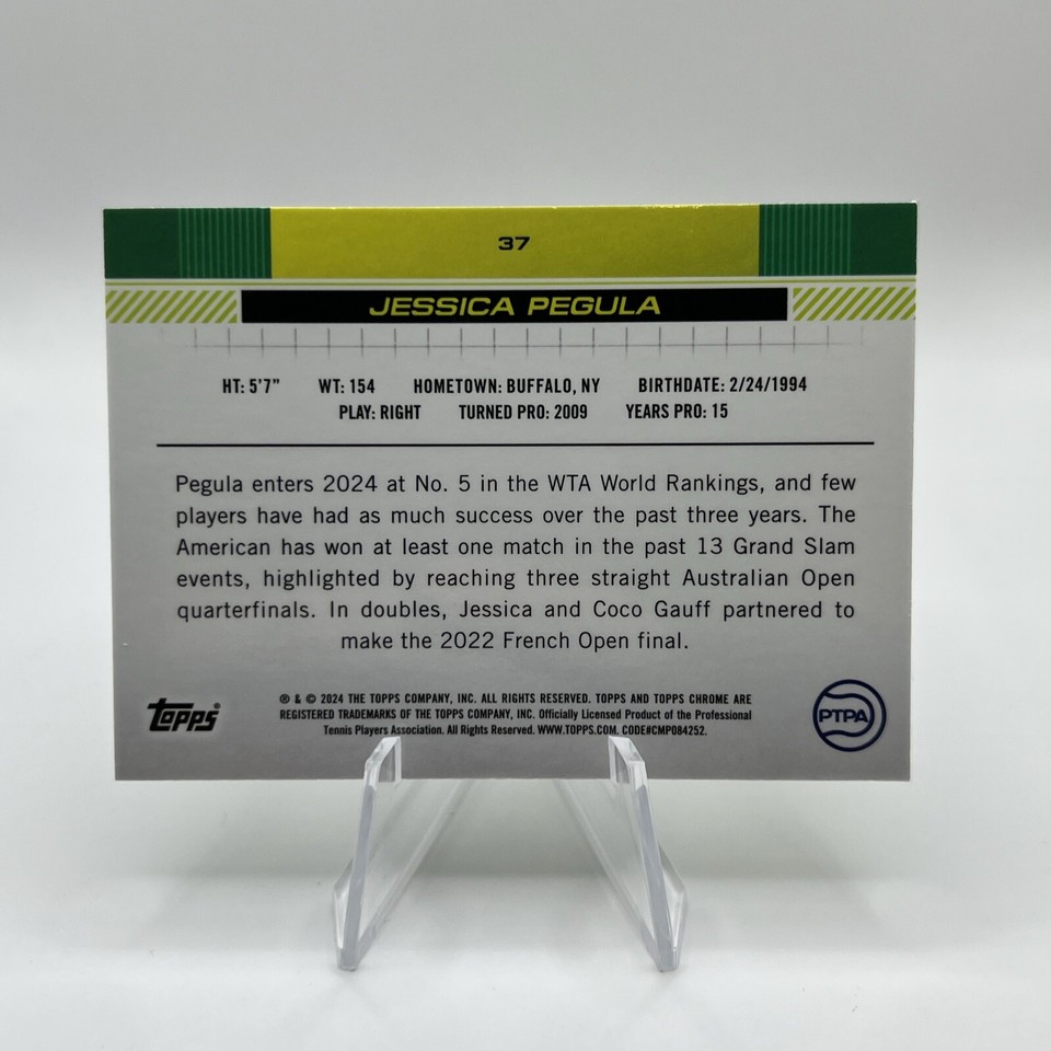 2024 Topps Chrome Tennis Jessica Pegula Lime Green Refractor /299 eBay