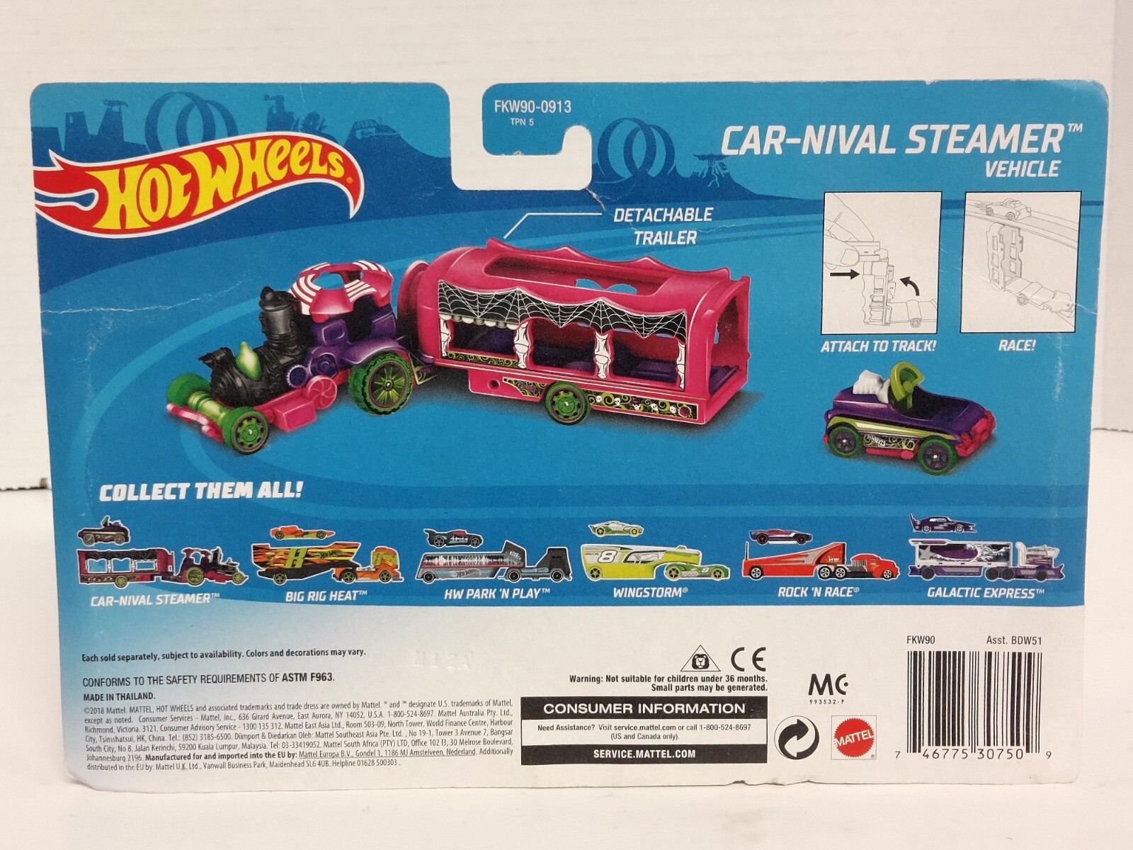 Hot Wheels CarNival Carnival Steamer Pedal Car Rigs Spooky Halloween