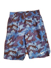 Boys Large Nike Blue Camo Lined Swim Trunks Swimsuit