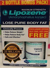 2 Pack Lipozene Maximum Strength Weight Loss aid 60 capsules Free Shipping!