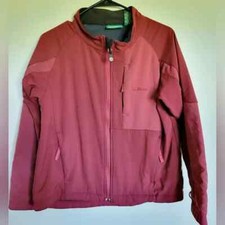 L.L. Bean Girl's Soft Shell Fully Lined Rust Red Zip-up Jacket Size Large 14/16