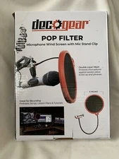 Deco gear Pop Filter Microphone Wind Screen With Mic Stand Clip