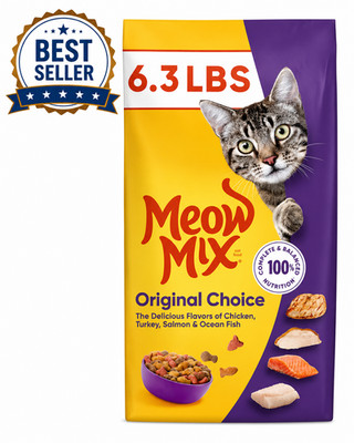 Meow Mix Original Choice Dry Cat Food 6.3 Pound Bag Cat Kibble