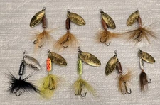 Lot Of 9 Assorted Worden's Rooster Tail Original Spinner 1/8, 1/16, 1/24