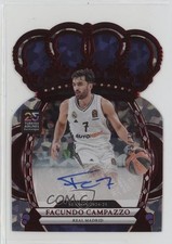 2024-25 Panini Crown Royale EuroLeague Crystal Red /25 Facundo Campazzo Auto 3d3