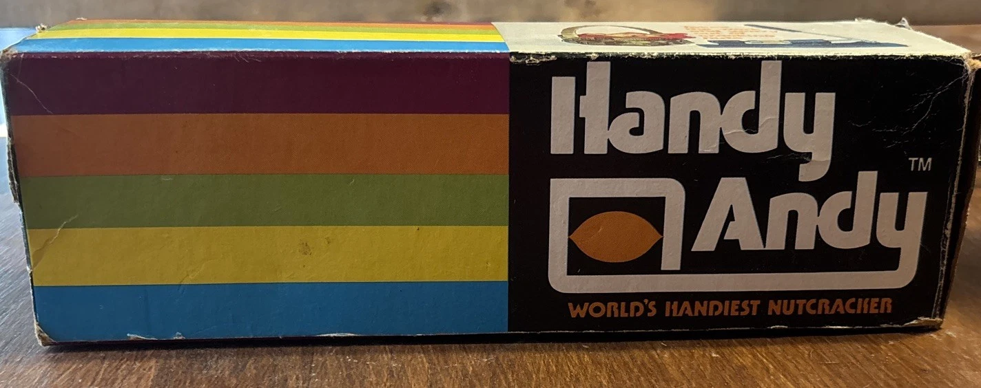 Vintage NOS Handy Andy World's Handiest Cast Iron Nutcracker Original Box White