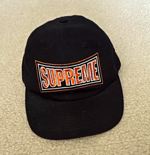 Supreme Black Patch Logo Baseball Cap Hat Unisex Adults One Size