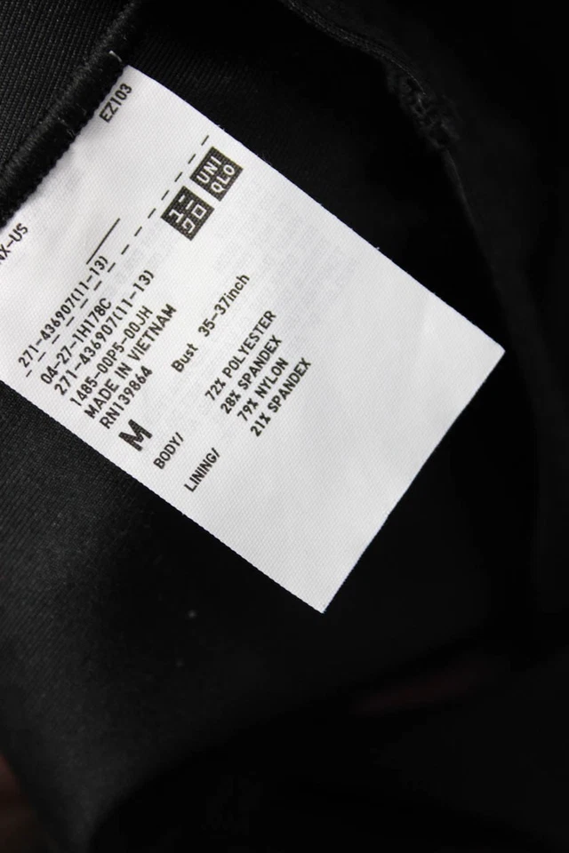 Uniqlo Womens Scoop Neck Stretch Knit Sports Bra Blakc Size Medium - Image 4 of 4