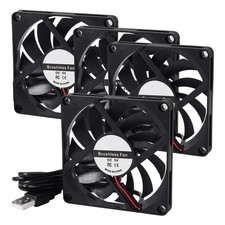 DIANN 4pcs 8010 Cooling Fan 5V 0.27A USB 80x80x10mm Brushless DC Computer CPU...
