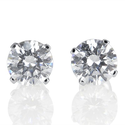 Ohrstecker Rundschliff 1,20 ct F/SI1 echter Diamant 14 Karat Weißgold