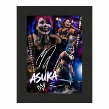 Asuka Signed Autograph PHOTO Pre Print 10x8 Mount WWE