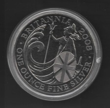 1 oz Silver, 2008 UK Britannia bullion coin