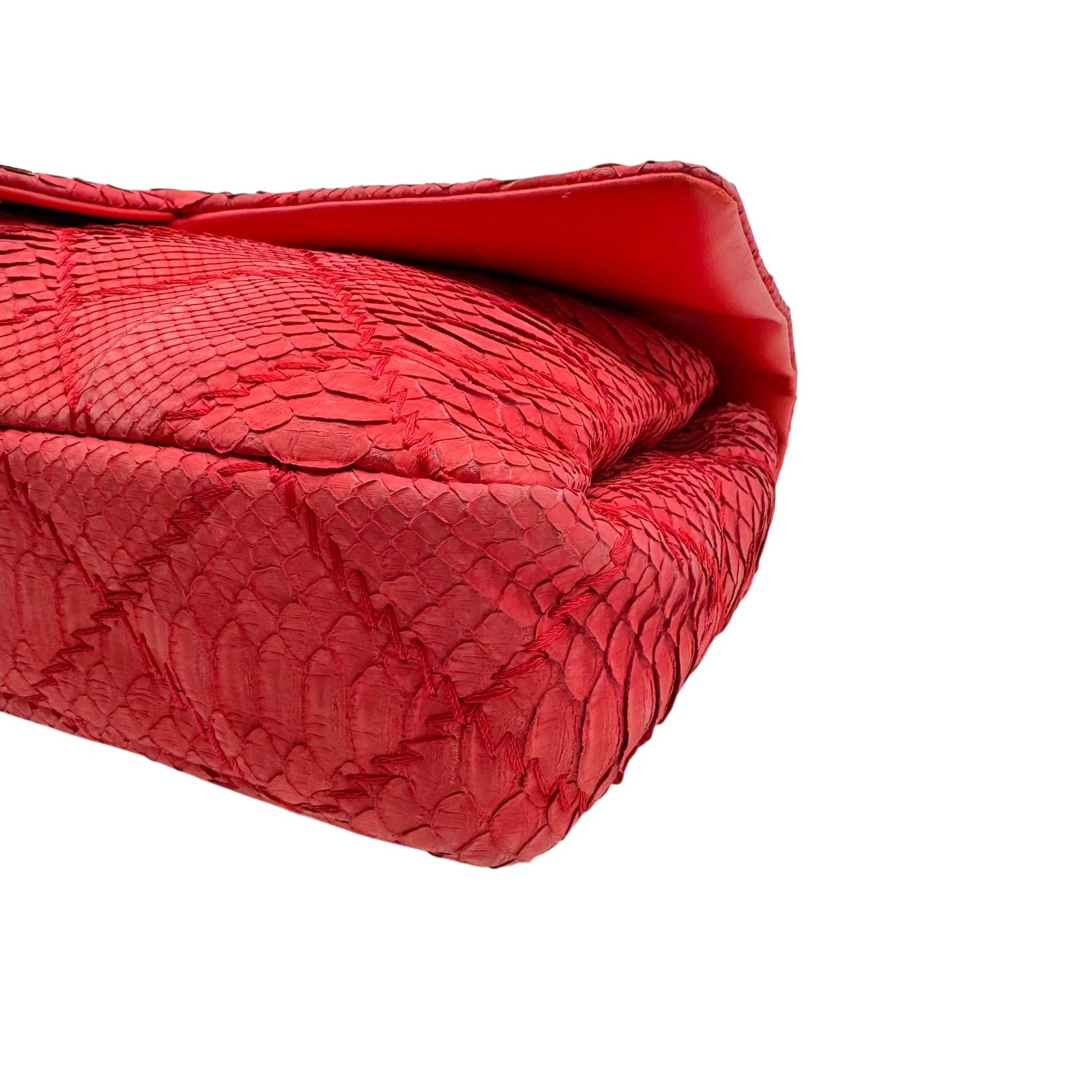Chanel Red Python Wild Stitch Large Flap Bag - image 10