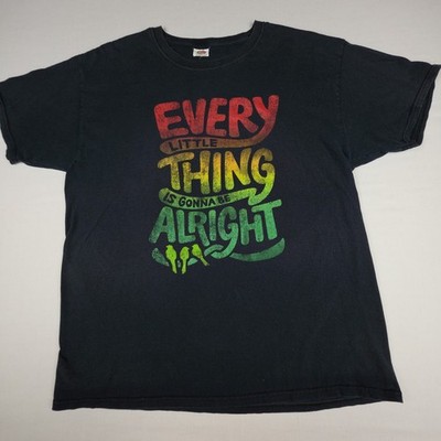 Bob Marley Every Little Thing Is Gonna Be Alright T-Shirt Mens L Black Tee