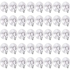 40 Packs Suction Cup Hooks, 1.77 Inches Universal Clear PVC Suction Cups for