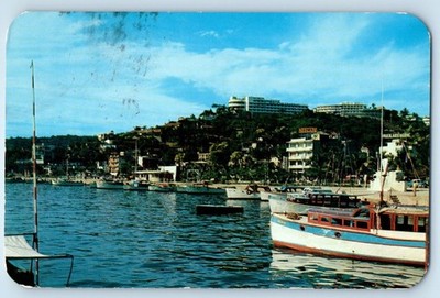 Acapulco Guerrero Mexico Postcard The Water Front c1950 s Posted Vintage