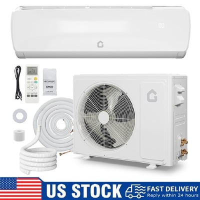12000 BTU Ductless Mini Split Air Conditioner AC Heat Pump System 19 SEER2 w/Kit