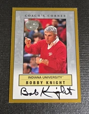 Bobby Knight 2001 Fleer Greats of The Game Coach's Corner HOF Auto /100 Rare