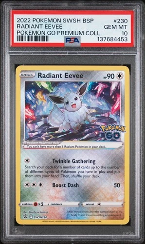 2022 Pokemon Black Star Promo Radiant Eevee #230 PSA 10 Pokemon Go Prem. Coll.