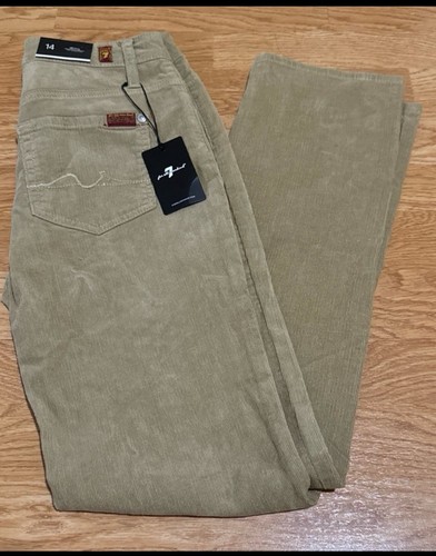 NWT 7 for All Mankind Tan Khaki Slimmy Corduroy Pants Boys Size 14!