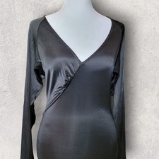 BCBGMAXAZRIA Little Black Dress XS Twisted Band Tunic Form Fitting V Neck New