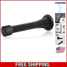 Comprehensive Wall Protection - Black Spring Door Stop with Easy Installation