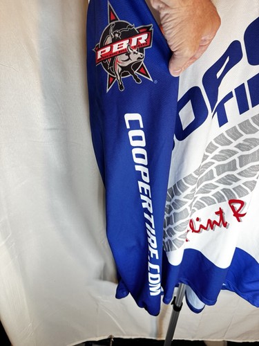 Cooper Tires PBR Flint Rasmussen Trikot Herren XXL Hot Shoppe Weiß Blau Bull - Bild 5 von 15