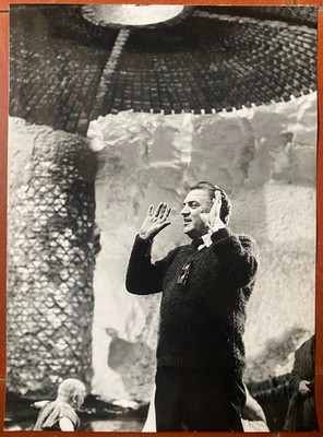 Originalfoto Dreharbeiten SATYRICON Federico Fellini 17x23CM 1969
