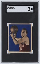 Andy Phillip Chicago Stags 1948 Bowman #9 SGC Authenticated 3 Card