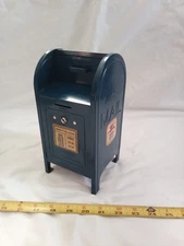 Vintage Brumberger US Mail Metal Post Office Mailbox Piggy Bank USPS NO KEY  9” 