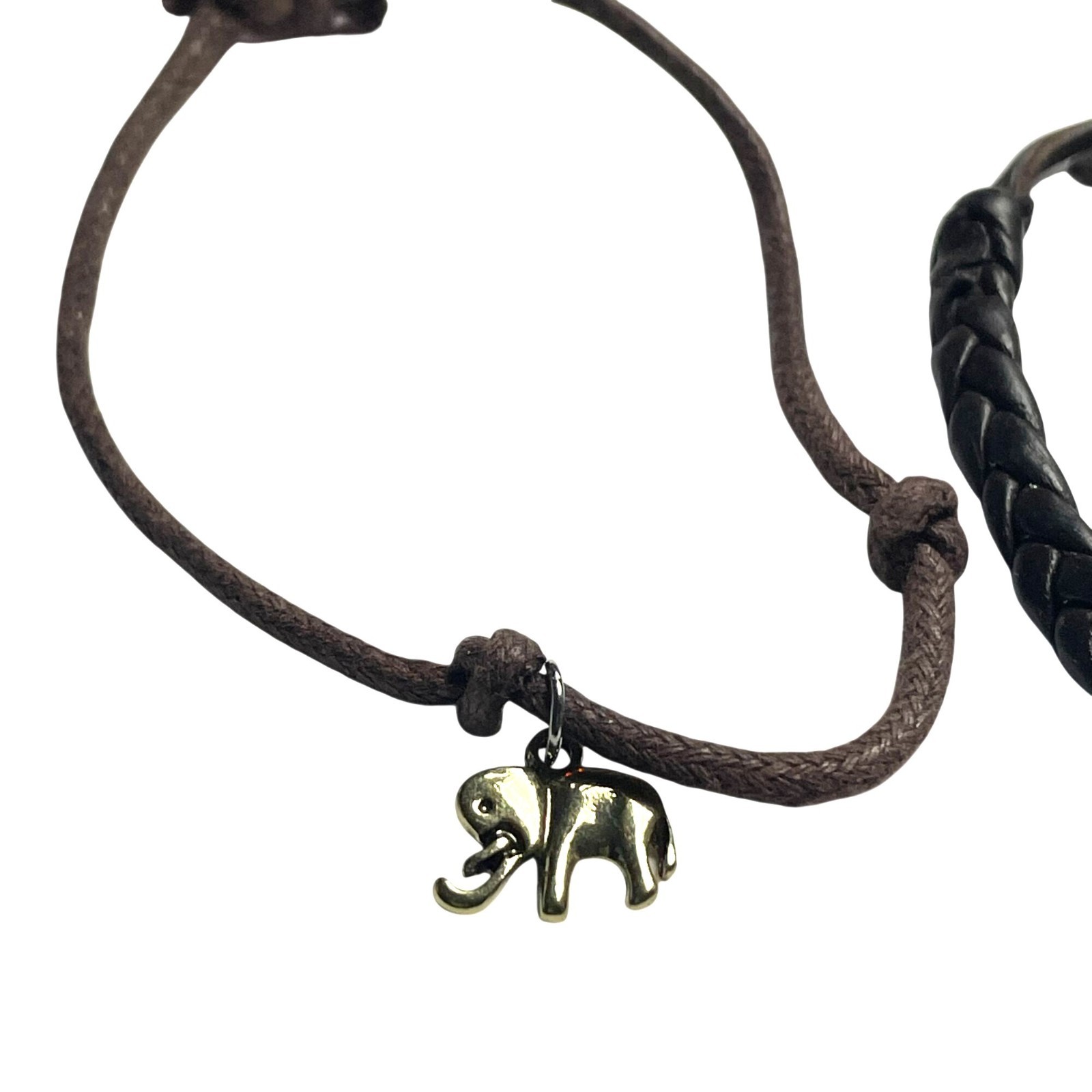 Leather Braided Charm Bracelets Set Adjustable El… - image 4