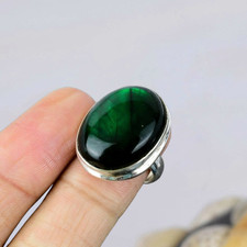 Green Labradorite Ring Silver Ring 925 Sterling Silver Ring Anniversary Jewelry