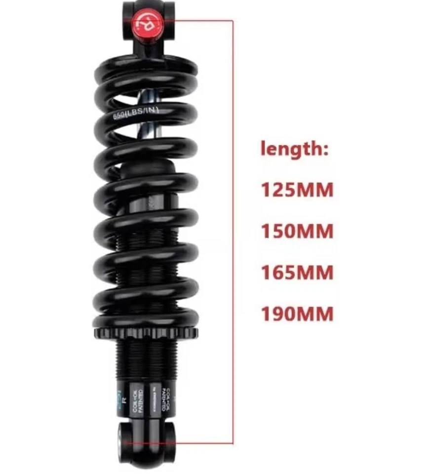 Amortiguador trasero bobina bicicleta MTB 125/150/165/190mm resorte 550P/650P Foto 2 de 4