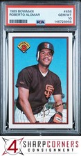 1989 BOWMAN #458 ROBERTO ALOMAR 2ND YR PADRES HOF PSA 10