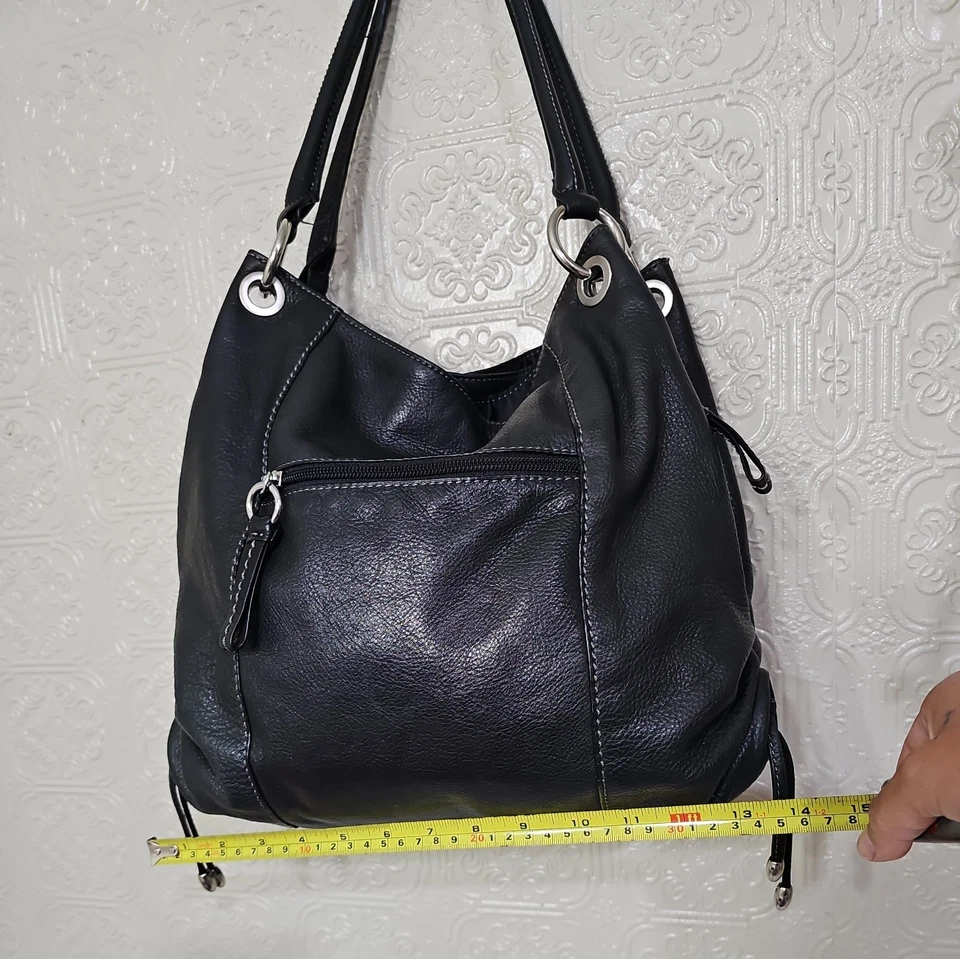 Gianni Bernini Black Leather Satchel Bag, Genuine Leather, excellent condition! - Image 3 of 4