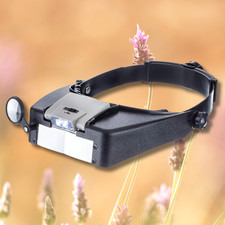 Jewelers Head Headband Magnifier LED Illuminated Visor Magnifying Glasses Loupe