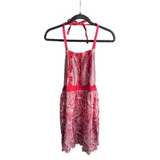 Vintage Paisley Ruffle Cotton Red Apron Americana Coquette Heritage Feminine