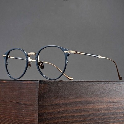 Luxury Pure Titanium Eyeglass Frame Handmade Acetate MASADA Swiss Design Glasses