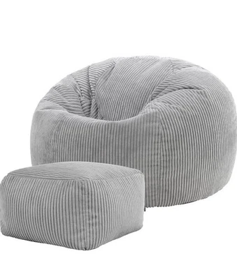 Icon Dalton Sitzsack Cord,Grau, Gaming Sitzsack Erwachsene mit ein wenig Füllung - Bild 1 von 4